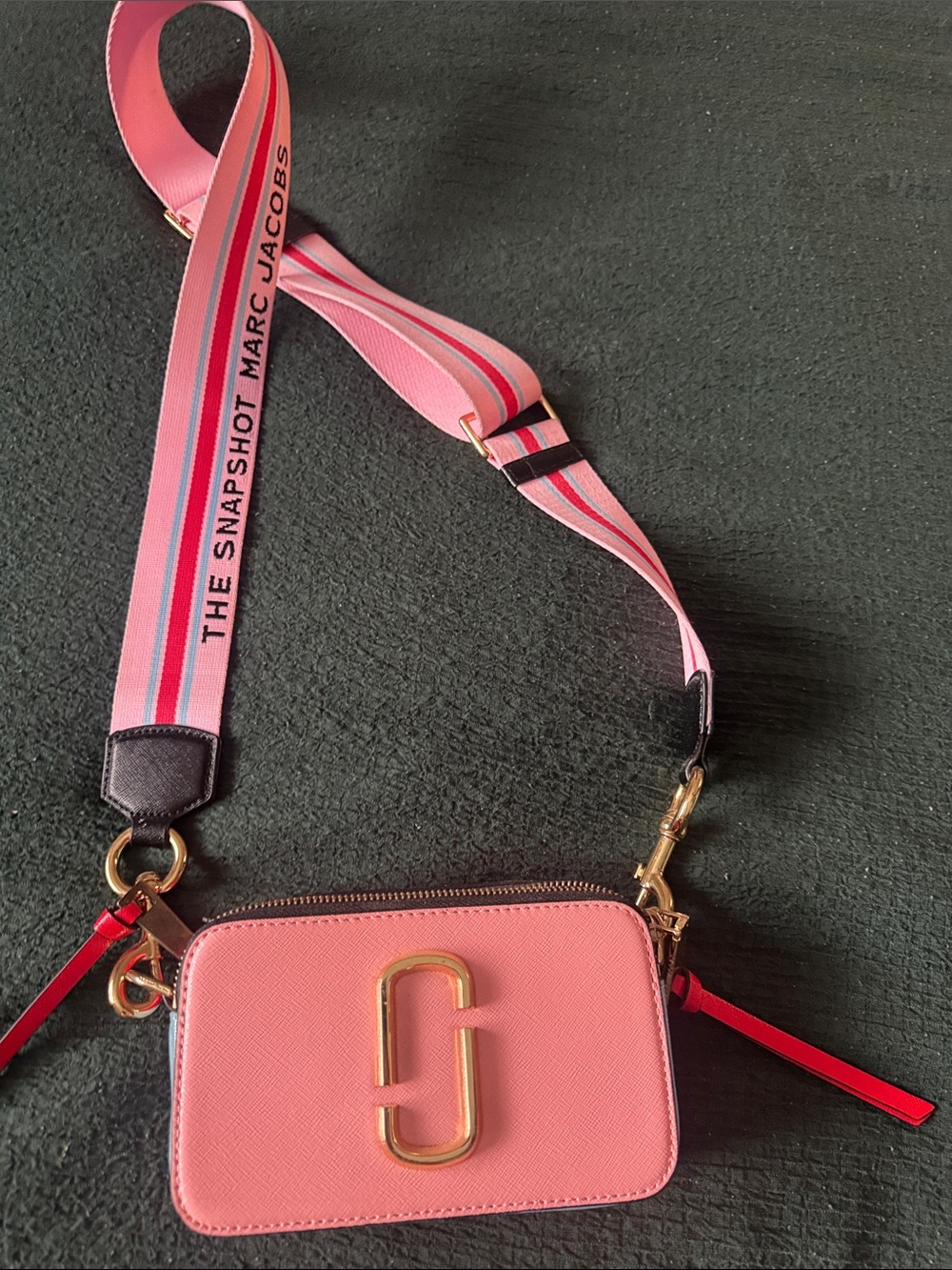 Marc Jacobs Pink Snapshot Camera Crossbody with Branded Strap